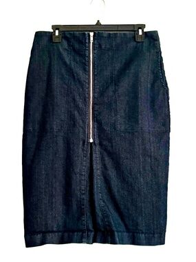 Prairie Underground Denim Zipper Pleat Skirt, Large